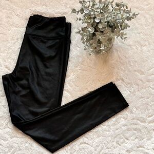 Black pleather look pants